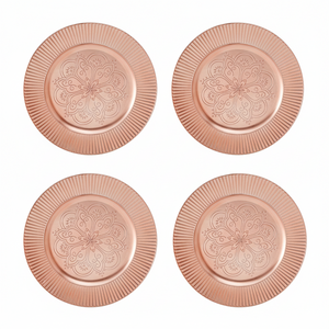 Set of 4 Redbud Rose Gold Charger Plates