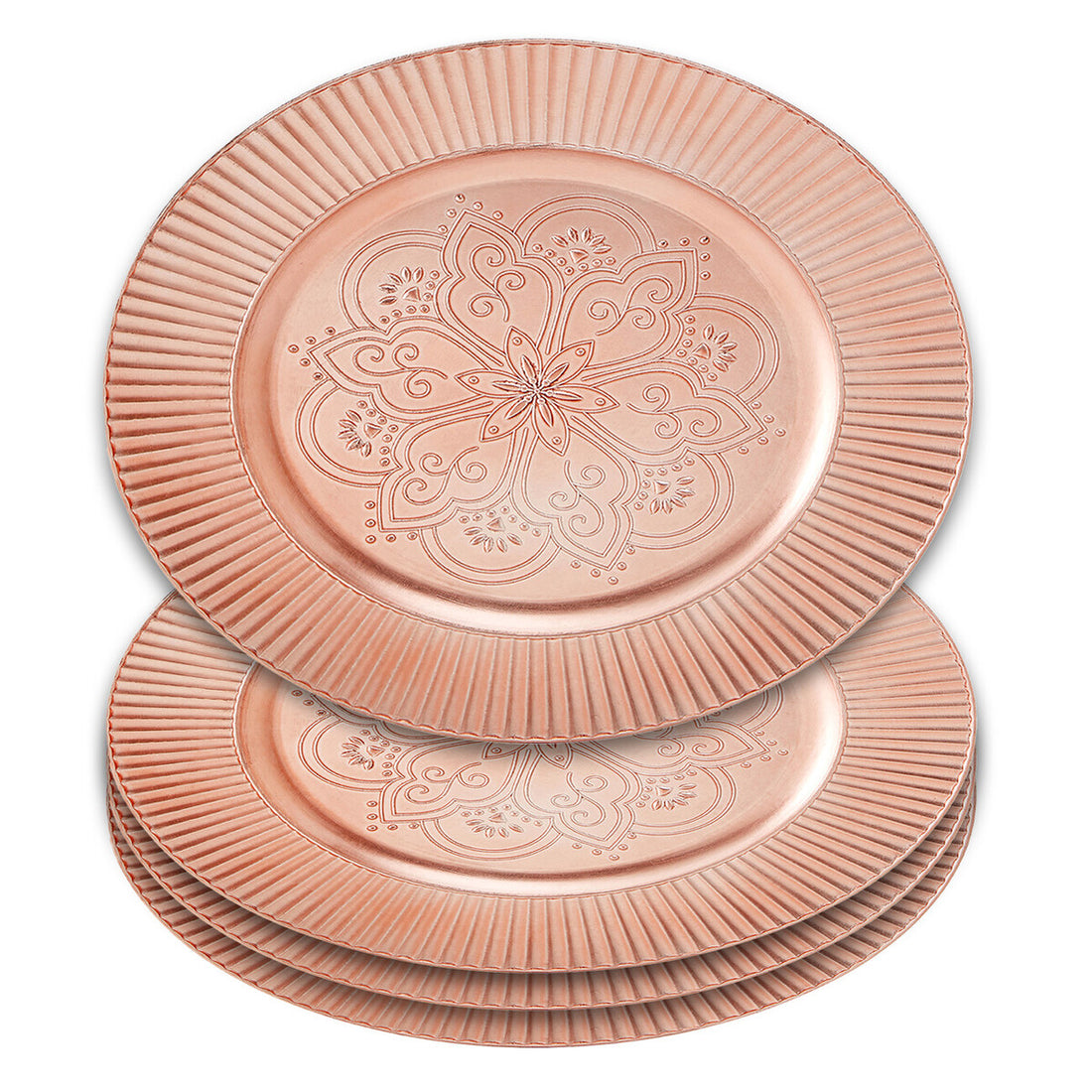 Set of 4 Redbud Rose Gold Charger Plates - Image 7