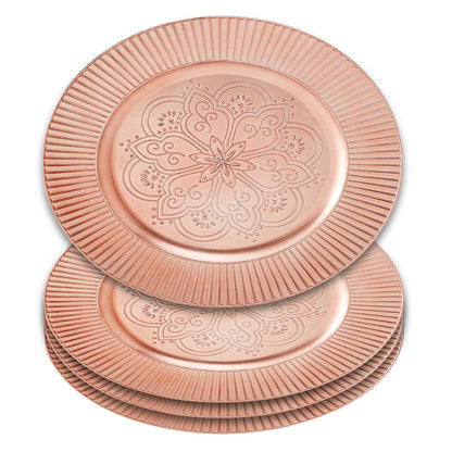 Set of 4 Redbud Rose Gold Charger Plates