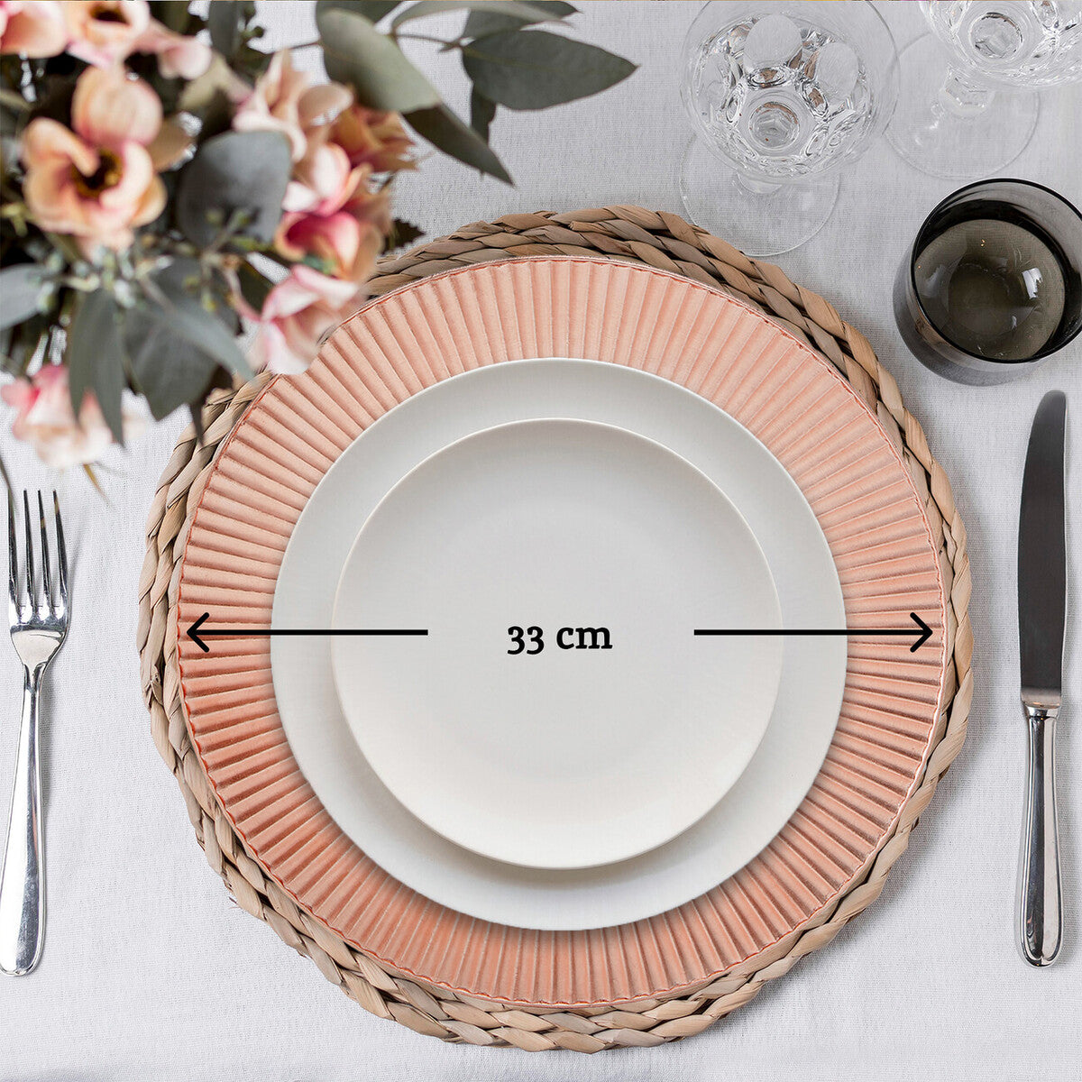 Set of 4 Redbud Rose Gold Charger Plates