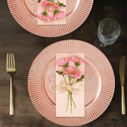 Set of 4 Redbud Rose Gold Charger Plates