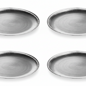 Set of Four 33cm Dia Radiance Silver Decorative Chargers | Radiance