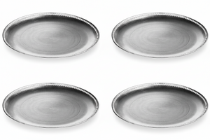 Set of Four 33cm Dia Radiance Silver Decorative Chargers