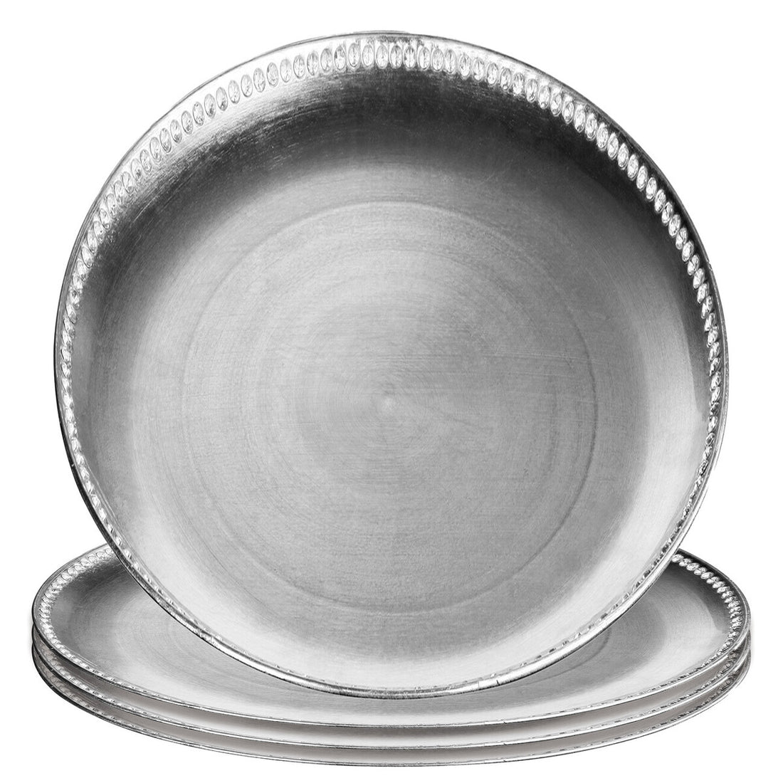 Set of Four 33cm Dia Radiance Silver Decorative Chargers - Image 6