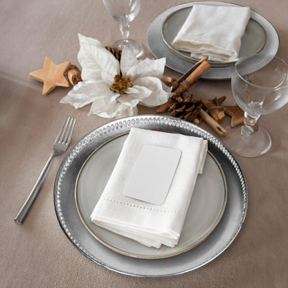 Set of Four 33cm Dia Radiance Silver Decorative Chargers