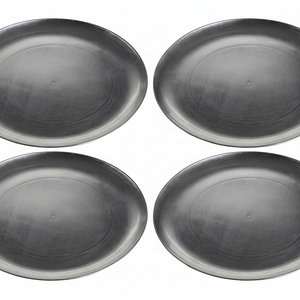 Set of Four 33cm Dia Silver Coupe Charger Plate | Paxton