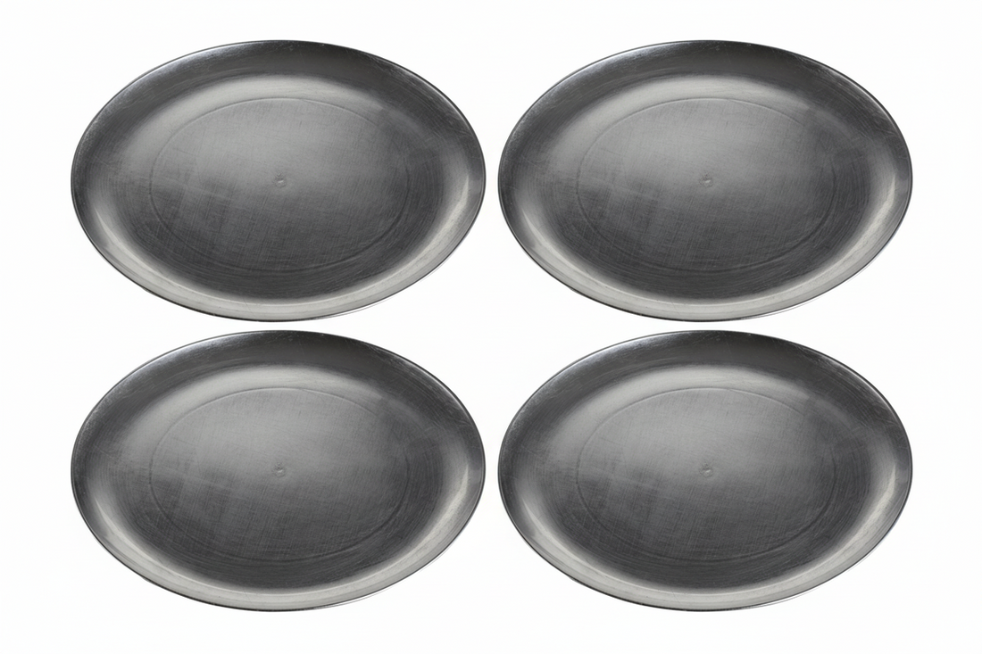 Paxton Set of Four 33cm Dia Silver Coupe Charger Plate