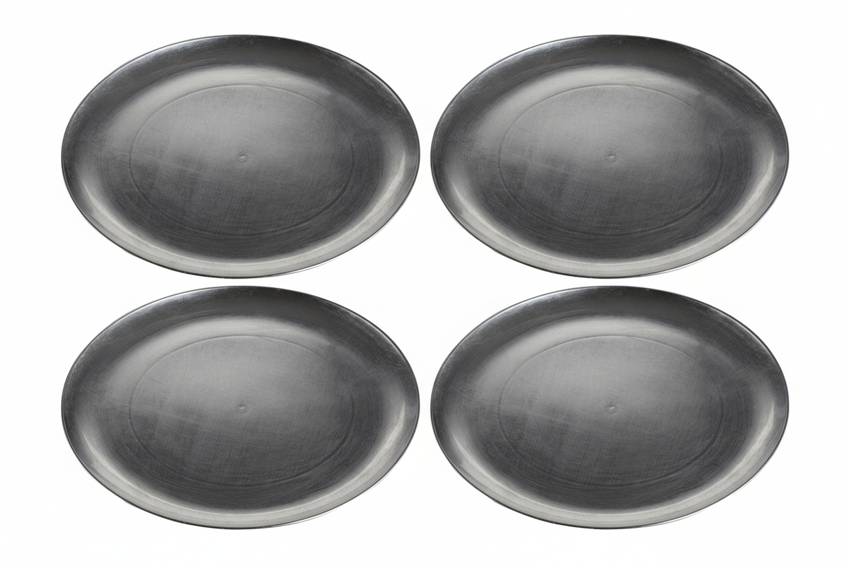 Paxton Set of Four 33cm Dia Silver Coupe Charger Plate