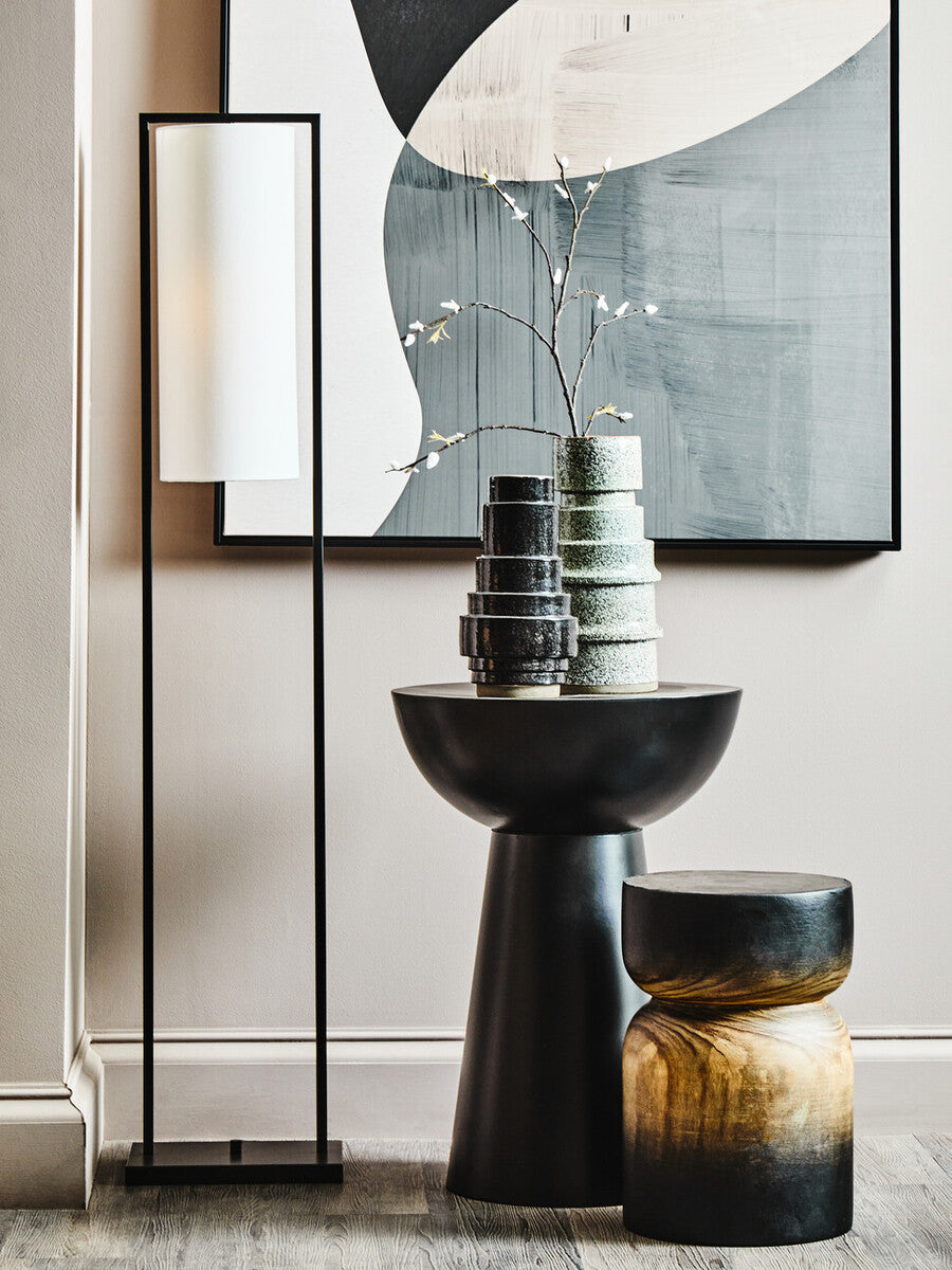 Kaga Black Earthenware Vase - Image 3