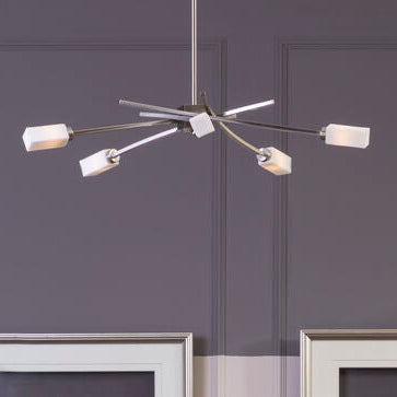 Abira 5 Frosted Glass Shade Pendant Lamp