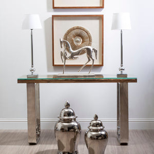 Kerala Natural Recycled Wood Console Table with Curved Legs