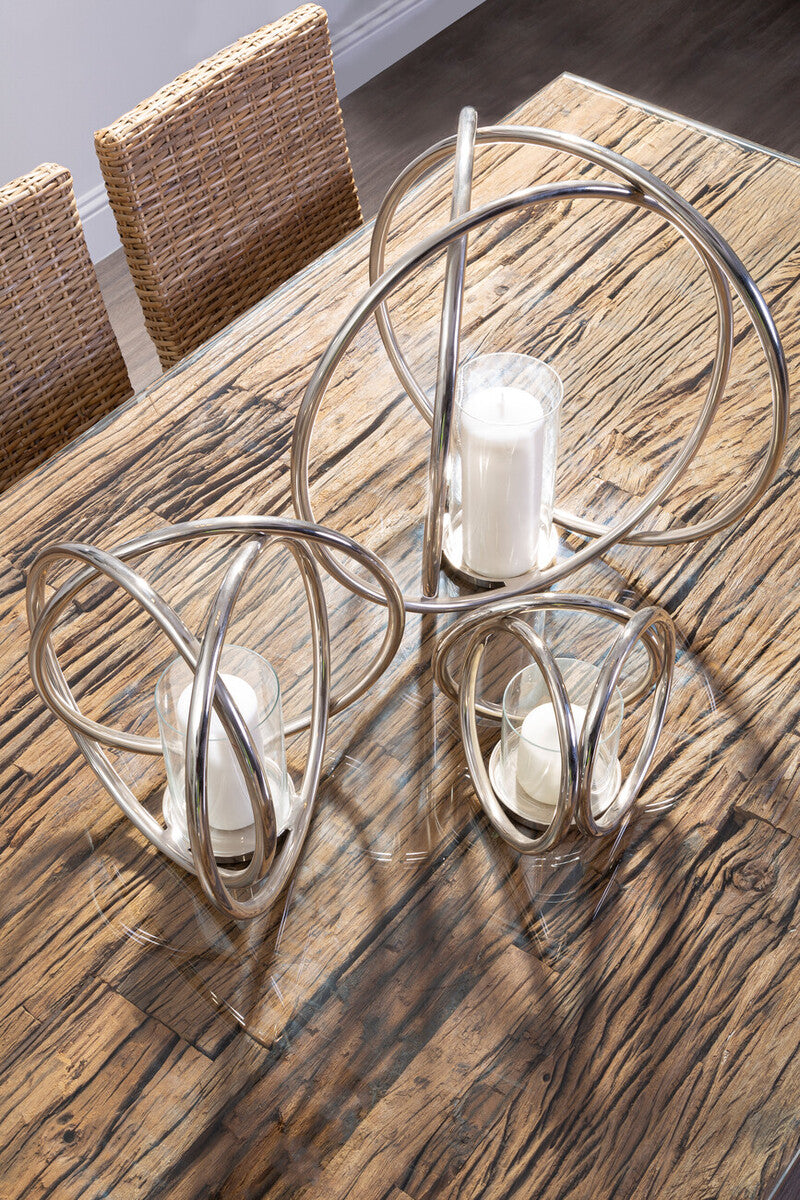 Aura Large Silver Finish Candle Holder - Image 6