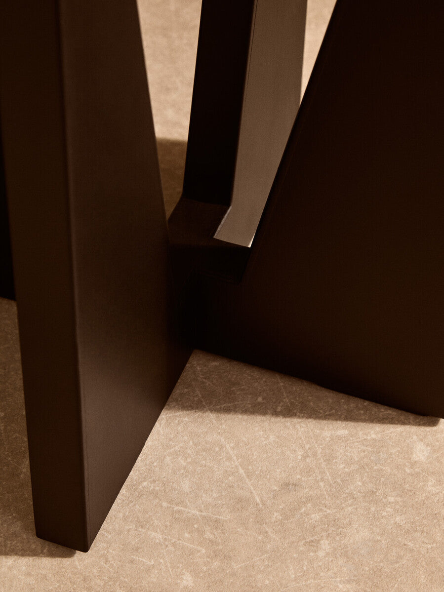 Winton Travertine Top Side Table With Acacia Wood Frame