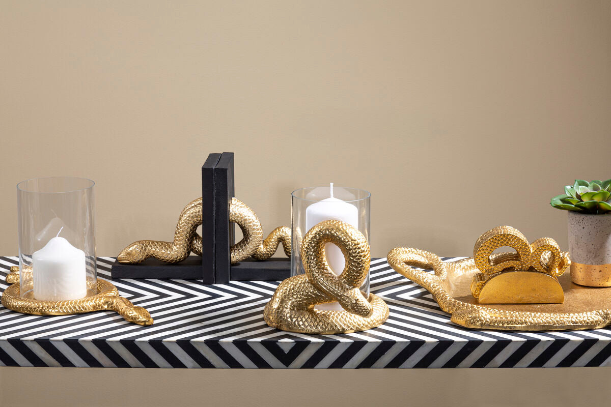 Serpent Gold Set of 4 Coasters with Holder