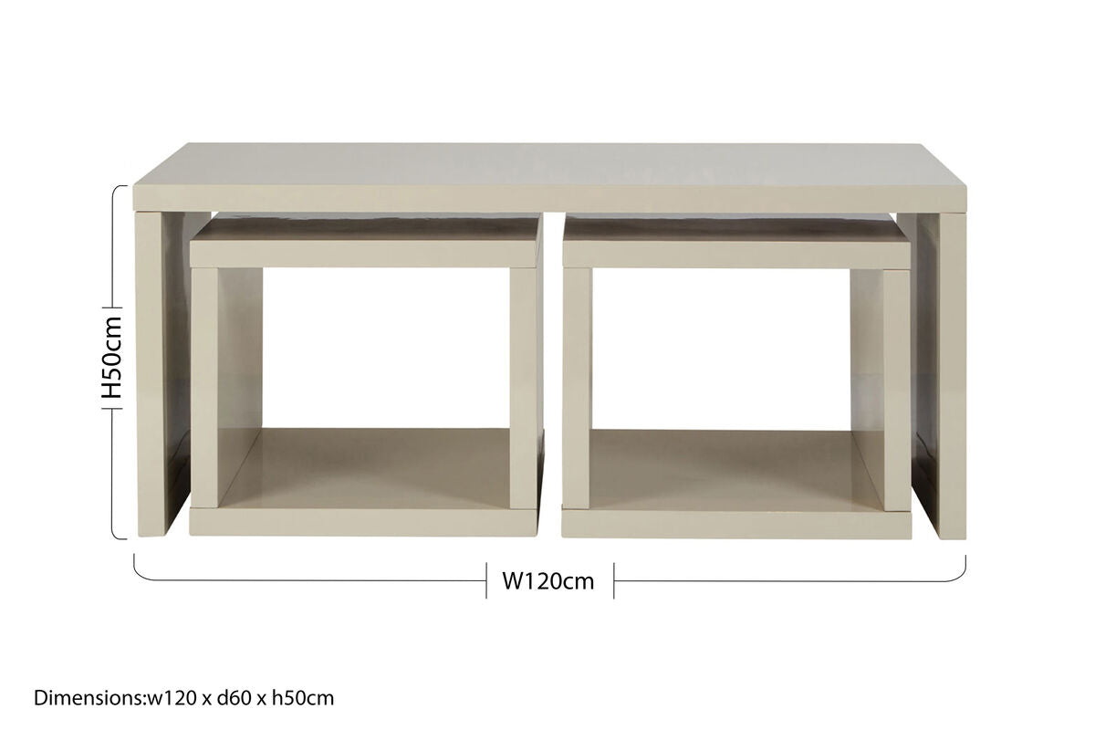 Madrid Coffee Table With 2 Under Tables