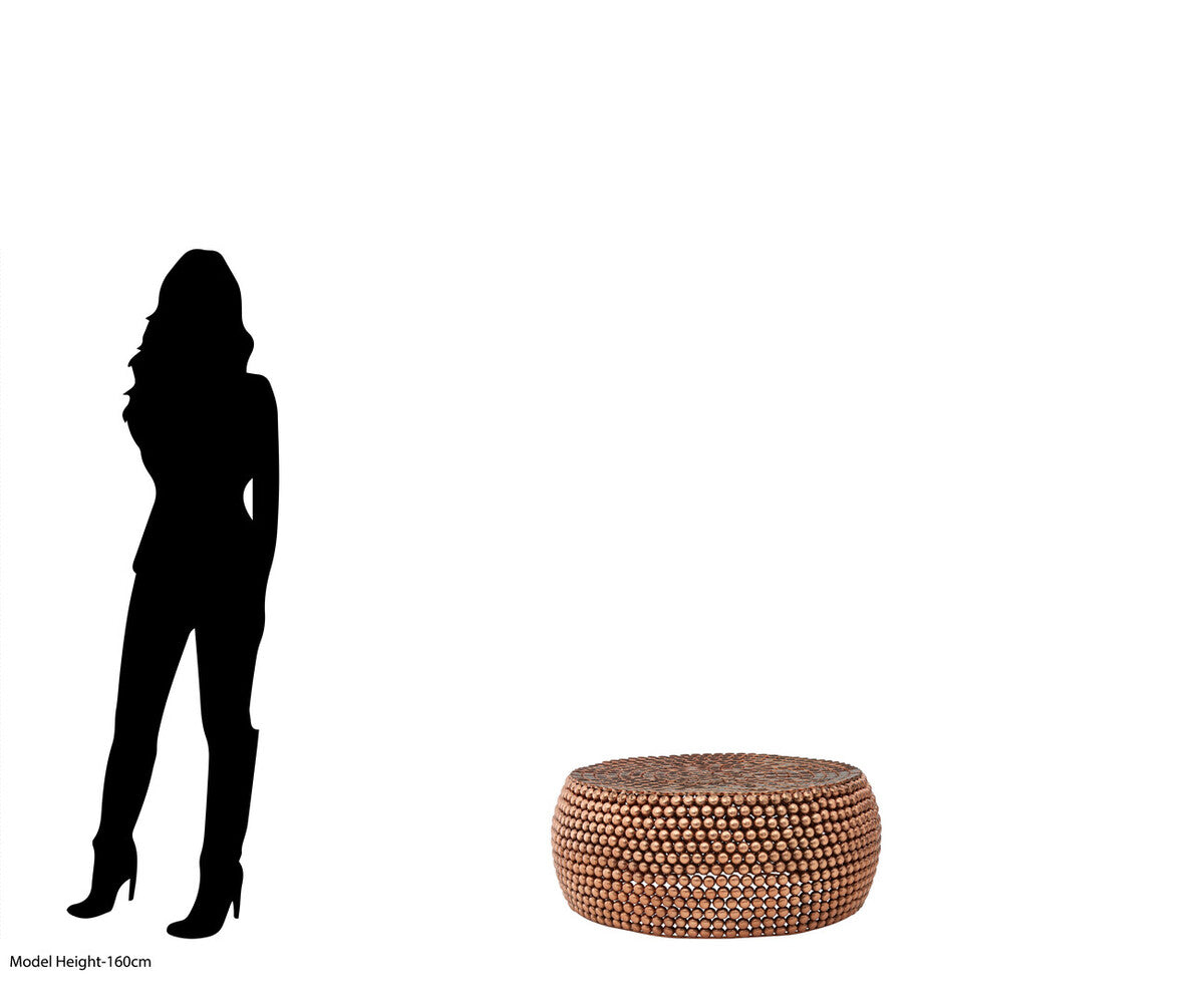 Templar Beaded Iron Copper Coffee Table