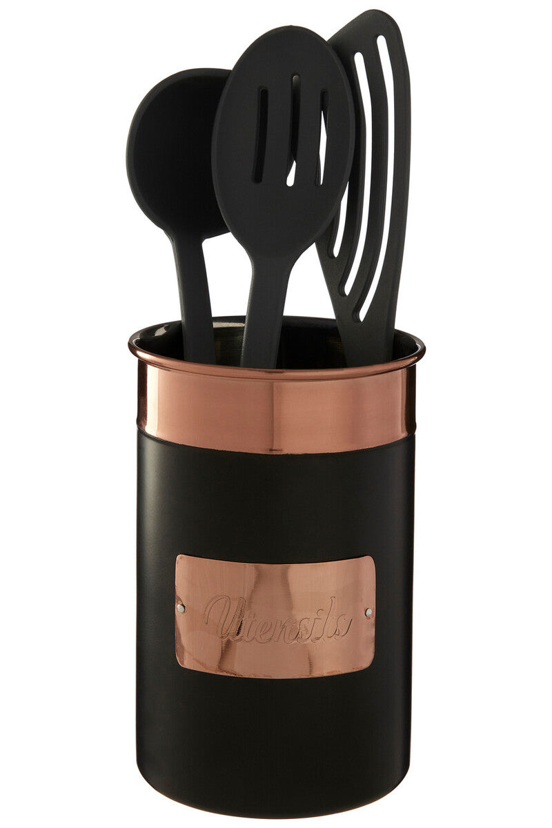 Prescott Charcoal And Copper Utensil Holder