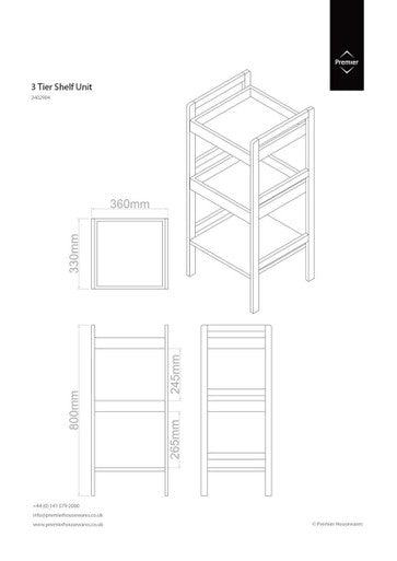 Versi White High Gloss 3 Tier Small Shelf Unit