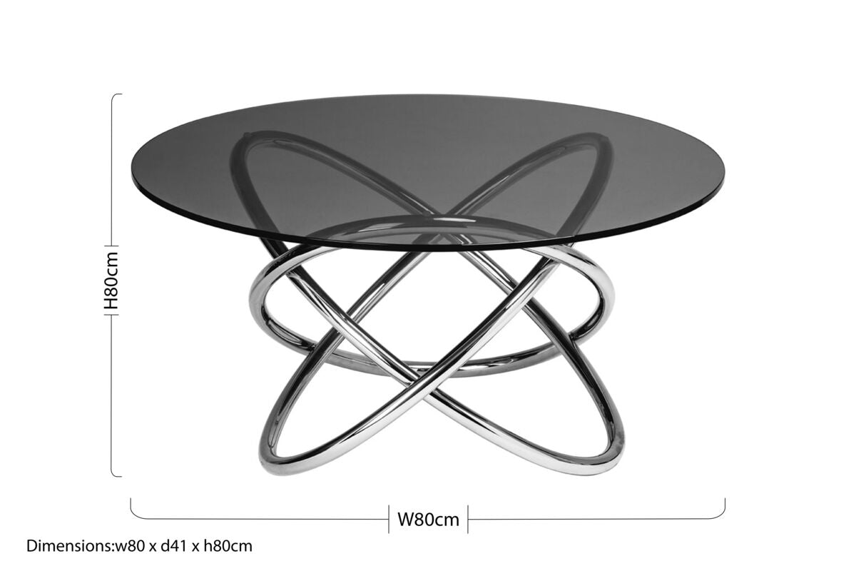 Cart Smoked Glass Top End Table