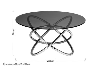 Cart Smoked Glass Top End Table