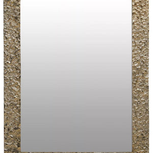 Textured Gold Finish Rectangular Wall Mirror | Akola