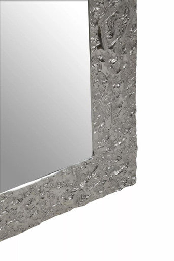 Akola Textured Silver Frame Rectangular Wall Mirror - Image 5