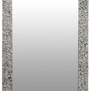 Textured Silver Frame Rectangular Wall Mirror | Akola