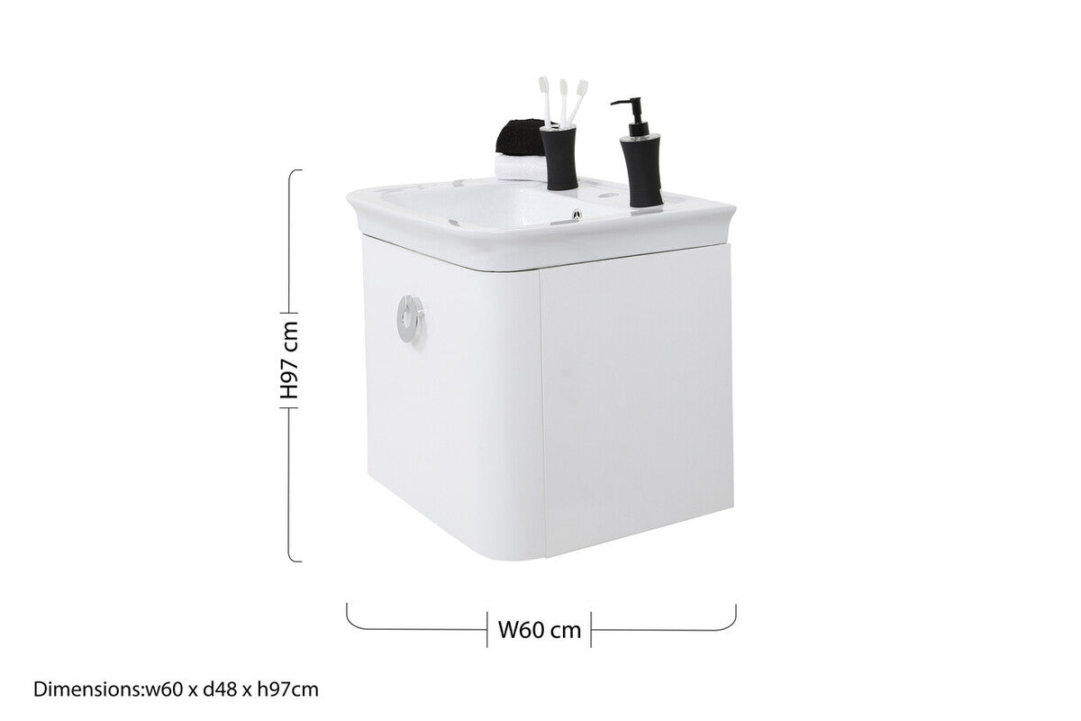 Adelphi White Bathroom sink with Storage - image 4