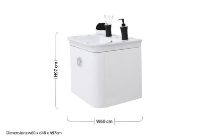 Adelphi White Bathroom sink with Storage - image 4