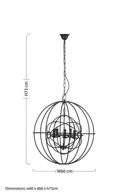 Orbital 5 Arm Round Pendant Light
