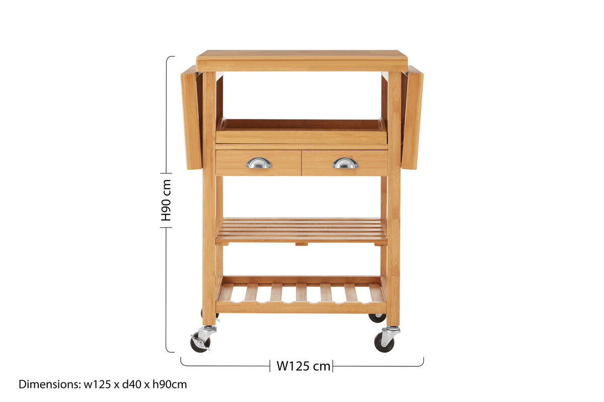 Harlow Bamboo Kitchen Trolley