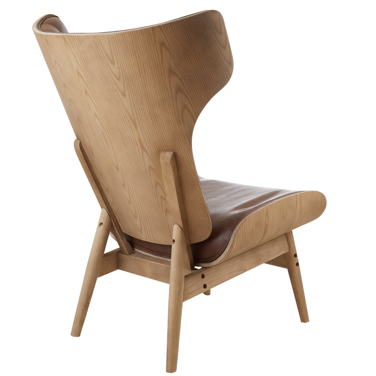 Vinsi Brown Leather Effect Chair With Winged Back - Image 19