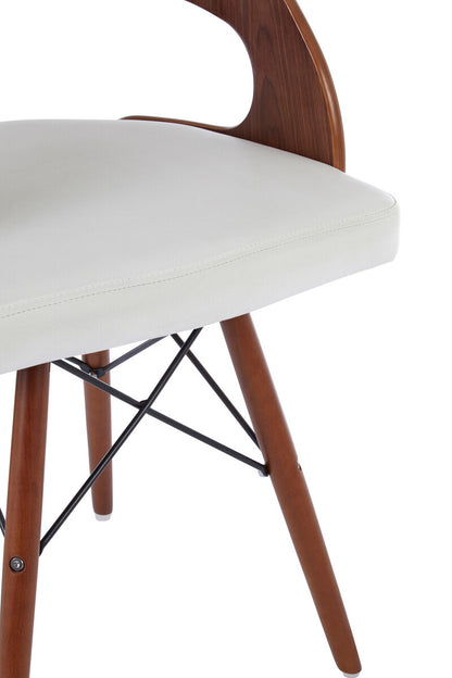 Parkar White Leather Effect Chair with Curved Back - image 7