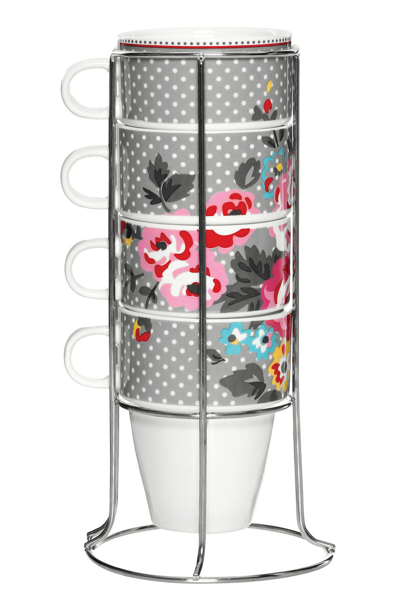 Pippa Set Of Four Stackable Mugs with Stand