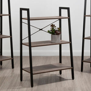 Bradbury Three Tier Dark Oak Veneer Ladder Shelf Unit