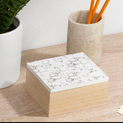 Mimo White Marble Effect Trinket Box - image 2