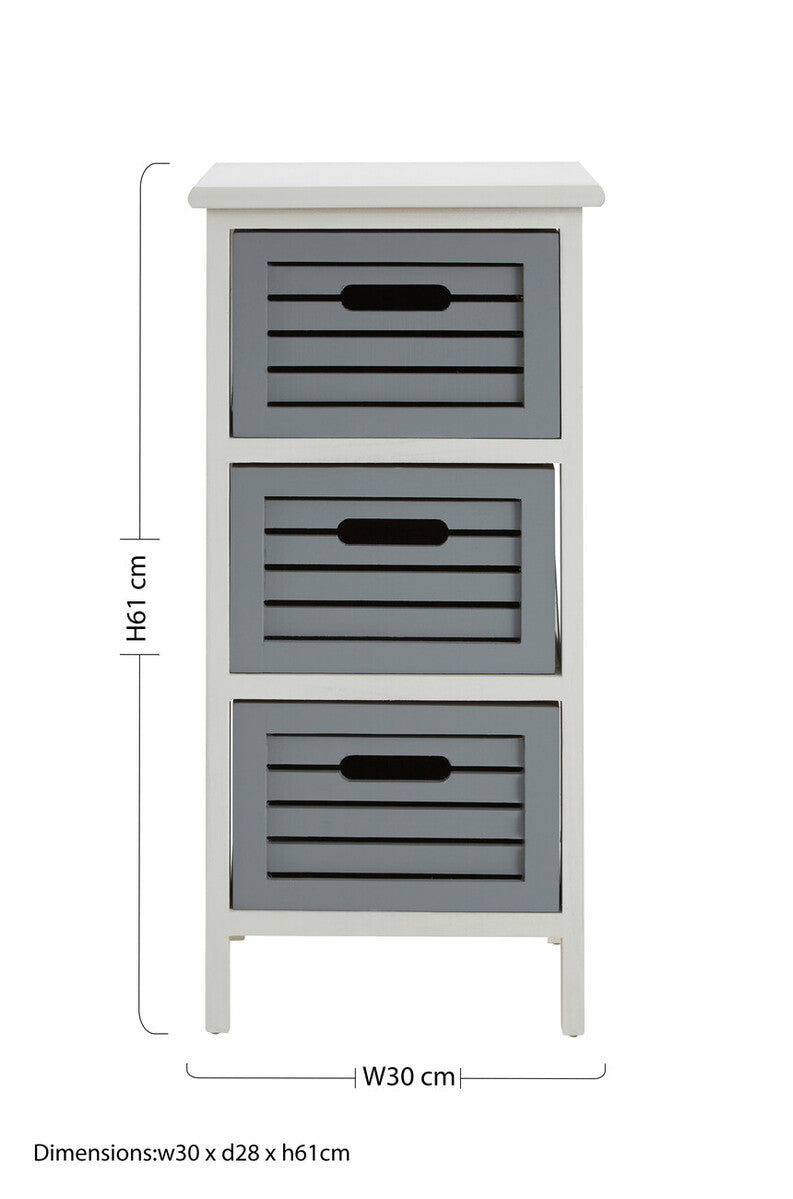 Vermont 3 Grey Drawers Unit - Image 8