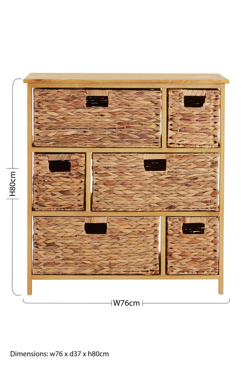 Padstow Storage Unit with 6 Water Hyacinth Drawers - image 7
