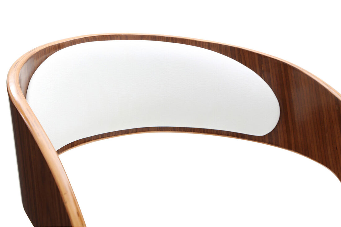 Parkar White Leather Effect Chair with Curved Back - image 8