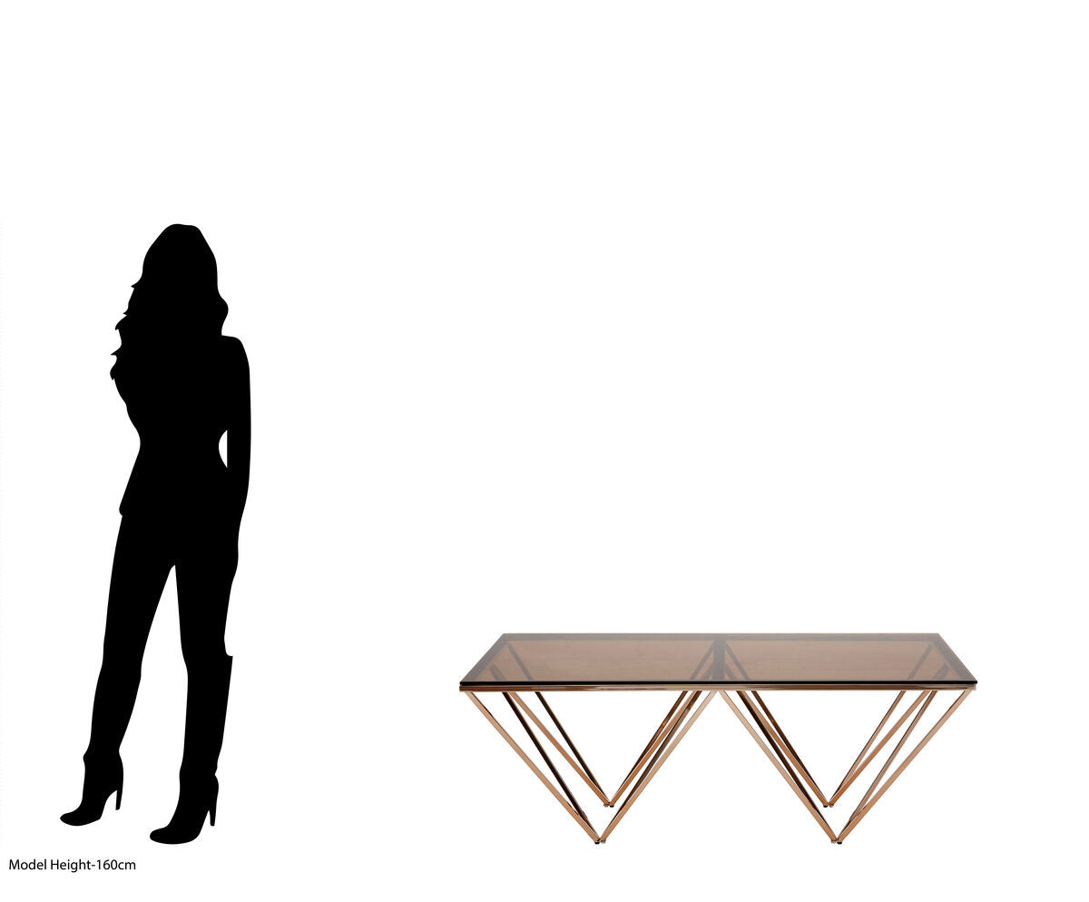 Allure Champagne Metal Prismatic Legs Coffee Table