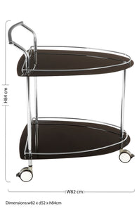 Adam Black Tempered Glass Serving Trolley