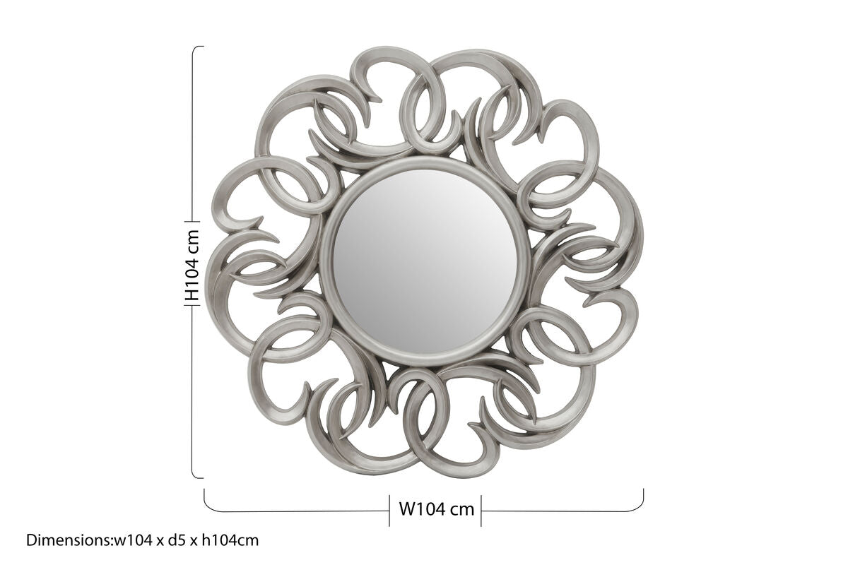 Adelere Entwined Silver Swirl Wall Mirror