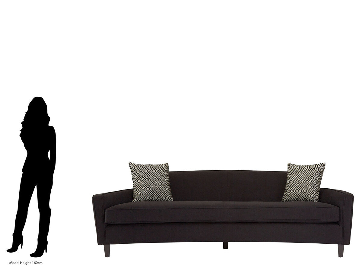 Rania 3 Seat Black Dimity Fabric Sofa