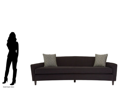 Rania 3 Seat Black Dimity Fabric Sofa