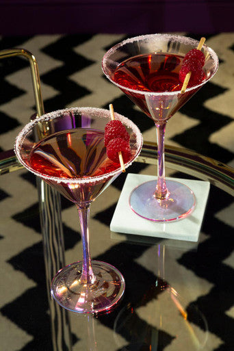 Frosted Deco Set Of Martini Glasses