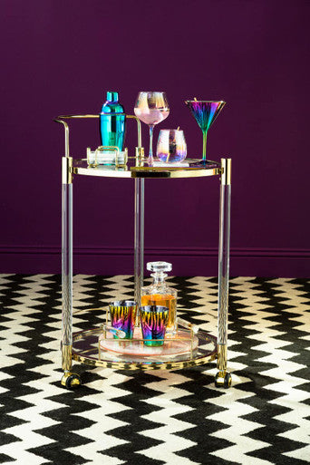 Frosted Deco Set Of Martini Glasses