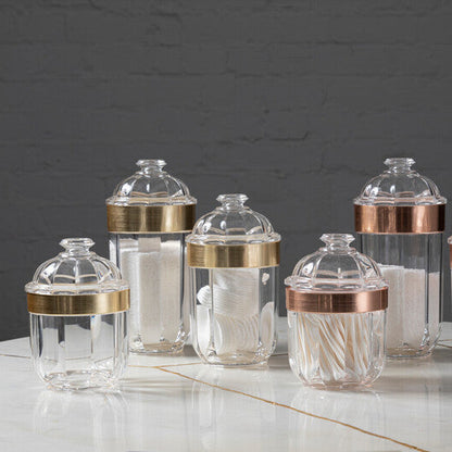 Guan Medium Rose Gold Acrylic Storage Jar