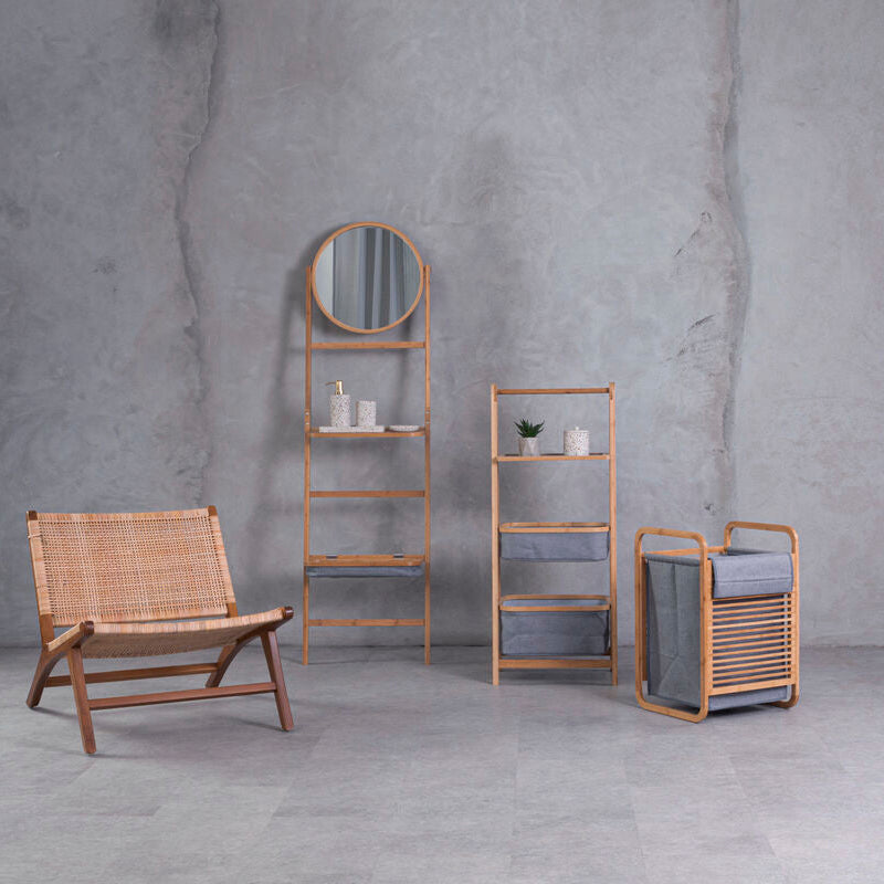 Carrick Ladder Towel Rack With Mirror